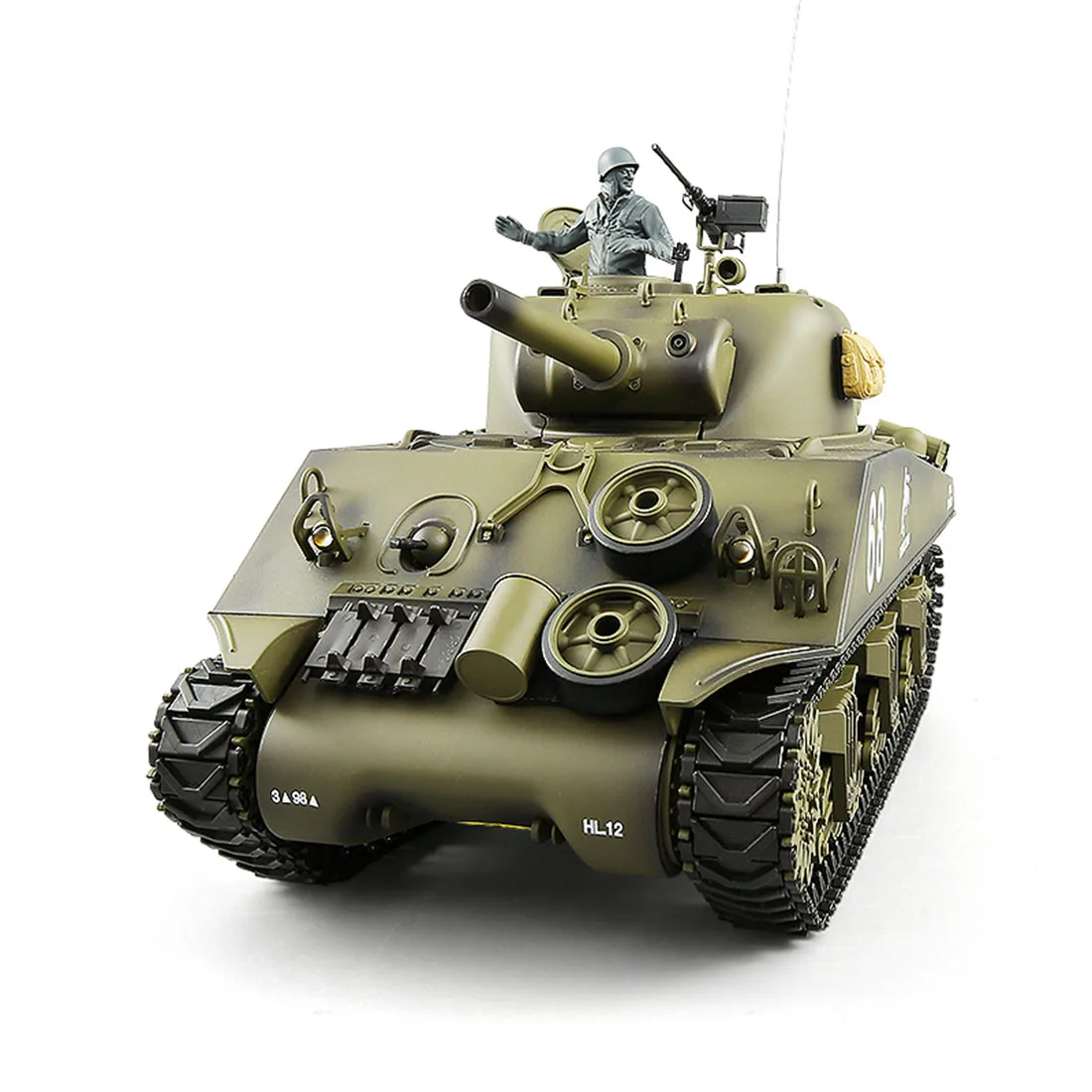 1:16 American M4A3 Sherman Tank 2.4G Remote Control Model Military Tank With Sound Smoke Shooting Effect - Basic Edition