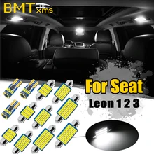 BMTxms-Kit de luz LED para Interior de coche, mapa Interior, luz de maletero para Seat Leon 1, 2, 3, Mk1, Mk2, Mk3, 1 M, 1P, 5F, 1999-2018, accesorios para coche