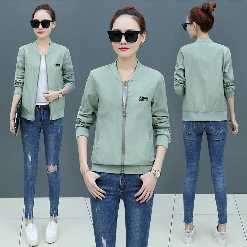 

Short Jacket Women's Long-Sleeve 2019 New Style Spring And Autumn Korean-style Loose-Fit Slimming Casual Jacket Tops Female Base
