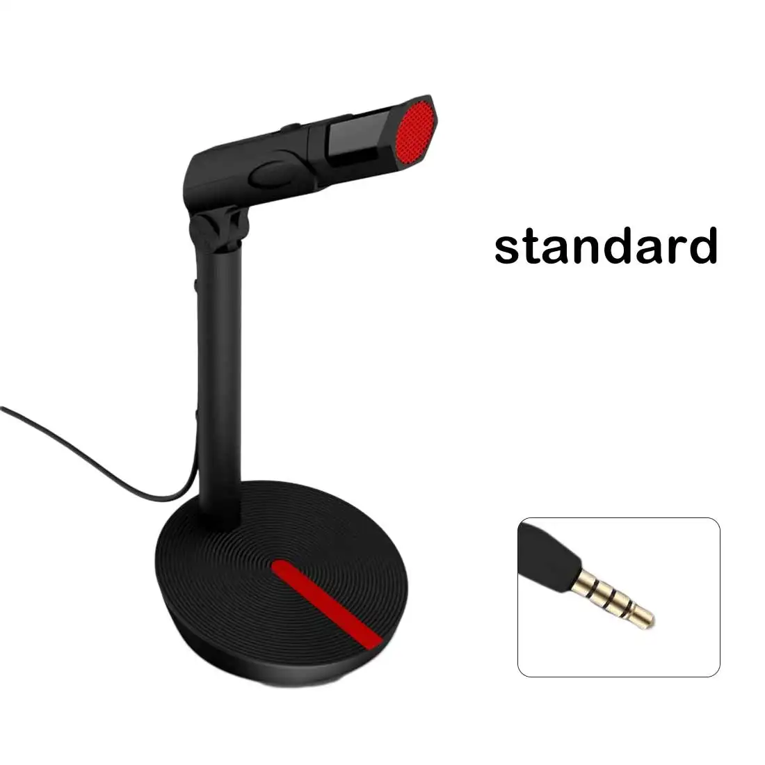 Standard black Настольный микрофон 3,5 мм проводной USB конденсаторный микрофон для караоке/домашнего компьютера/студии - Цвет: Standard black
