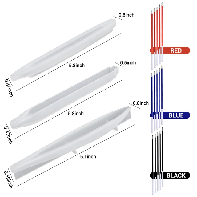 LET'S RESIN Moldes de silicona para resina, moldes de resina epoxi con 10  moldes de resina para bolígrafo, 6 moldes de resina para marcapáginas, 20
