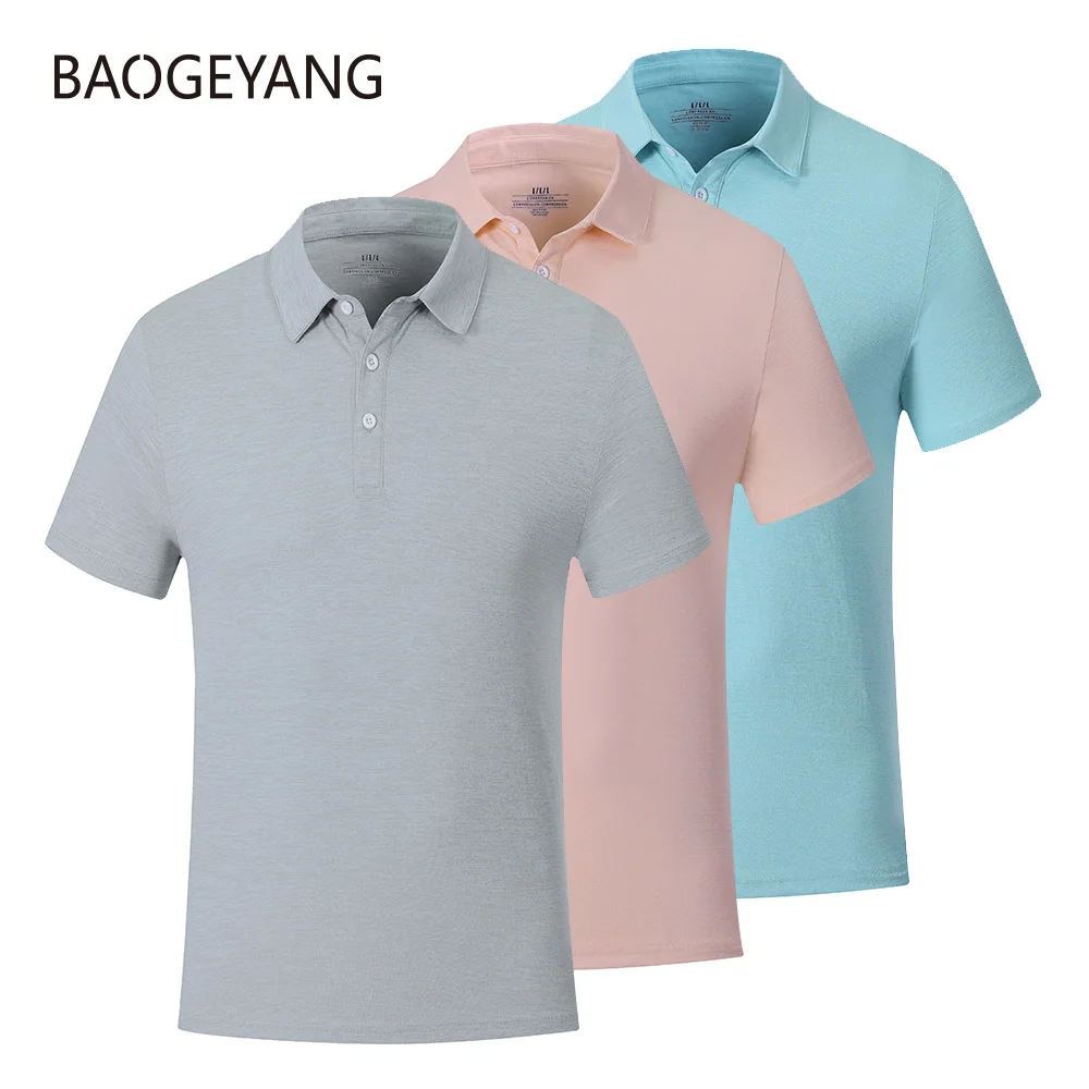 

New Men's Short Sleeve Golf Men's Outdoor Sportswear Golf Short Sleeve Summer Shirt Quick Drying Turndown Collar Golf Clothes