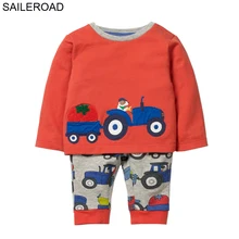 SAILEROAD Children's Clothing Sets Fall 2020 Boys Boutique Outfit Sets Animal Dog Drive Cars Cotton Clothes for Kids Kit Garment|Clothing Sets|   - AliExpress