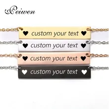 

Custom Name Necklace I love you,Mommy ID Bar Charm Chain Stainless Steel Letter Necklaces for Women Men Jewelry Mothers Day Gift