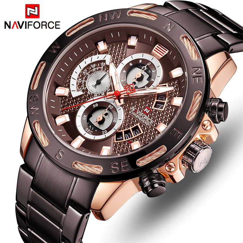 NAVIFORCE Лидирующий бренд часы мужские модные спортивные часы водонепроницаемые кварцевые наручные часы хронограф Дата мужские часы Relogio Masculino