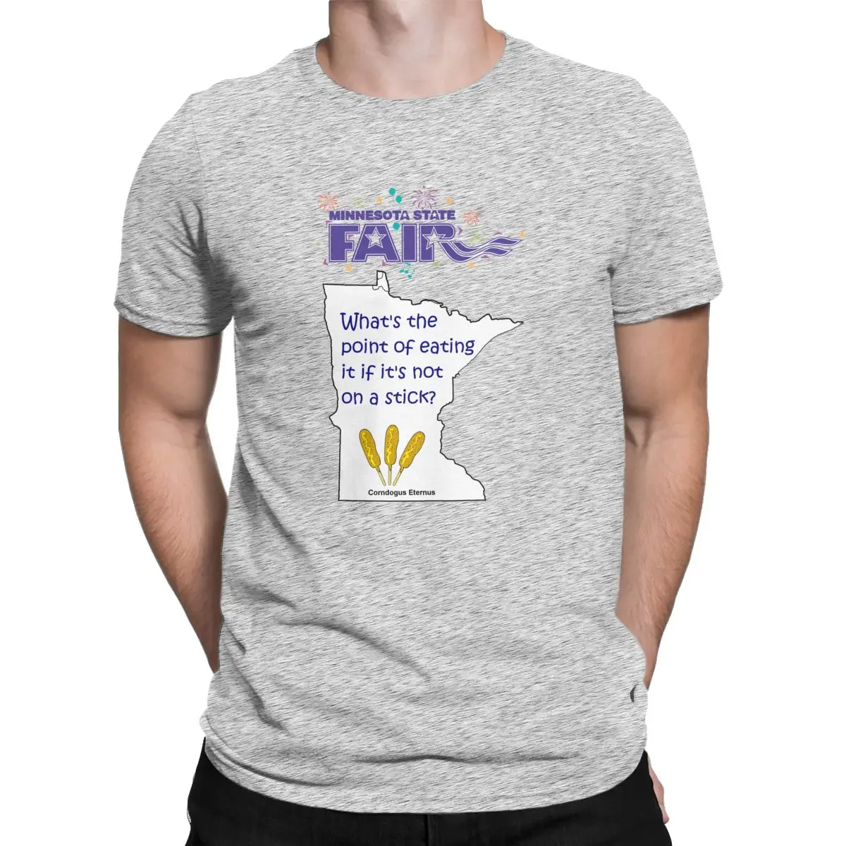 Миннесота State Fair Gift, Мужская футболка, Винтажная футболка, короткий рукав, круглый вырез, футболки, хлопок, размера плюс, одежда - Цвет: Серый