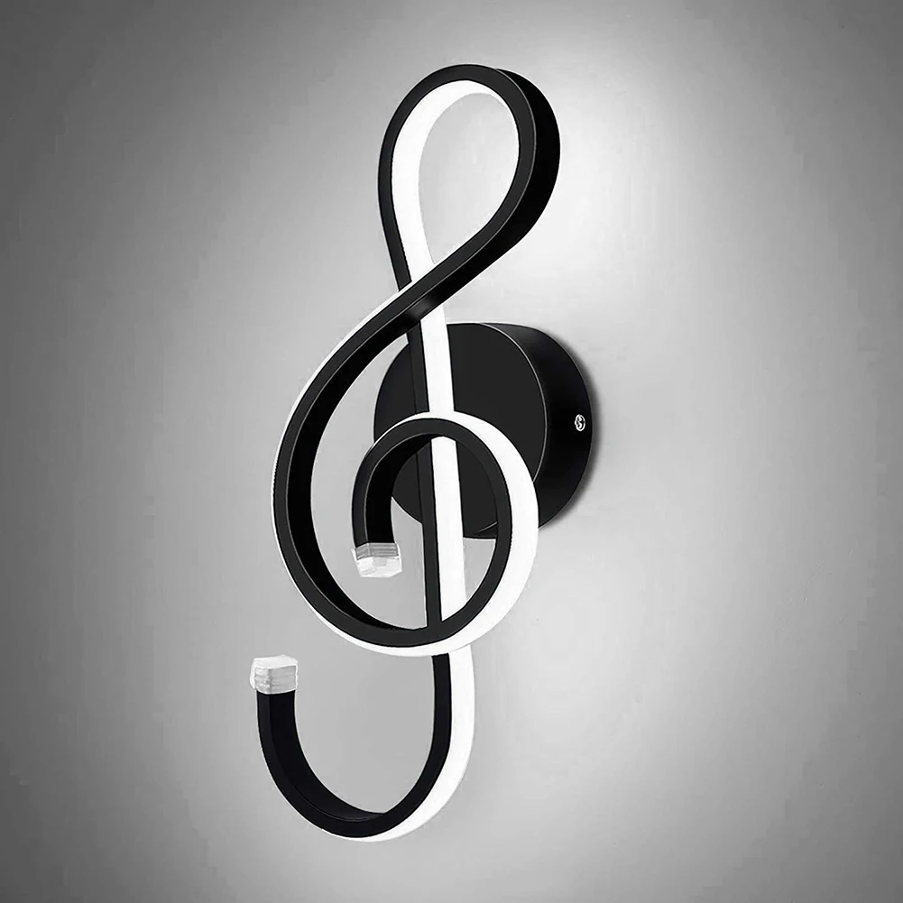 Metal Led Musical Note Wall Lamp Bedside Spiral Night Light Modern Hallways Living Room Bedroom Restaurant Party Lighting Decor led wall lights