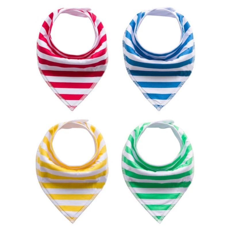 4 PCS Set Double Layer Unisex Newborn Baby Bibs& Burp Cloths Printed Infant Cotton Towel Clothing Accessories - Цвет: A4