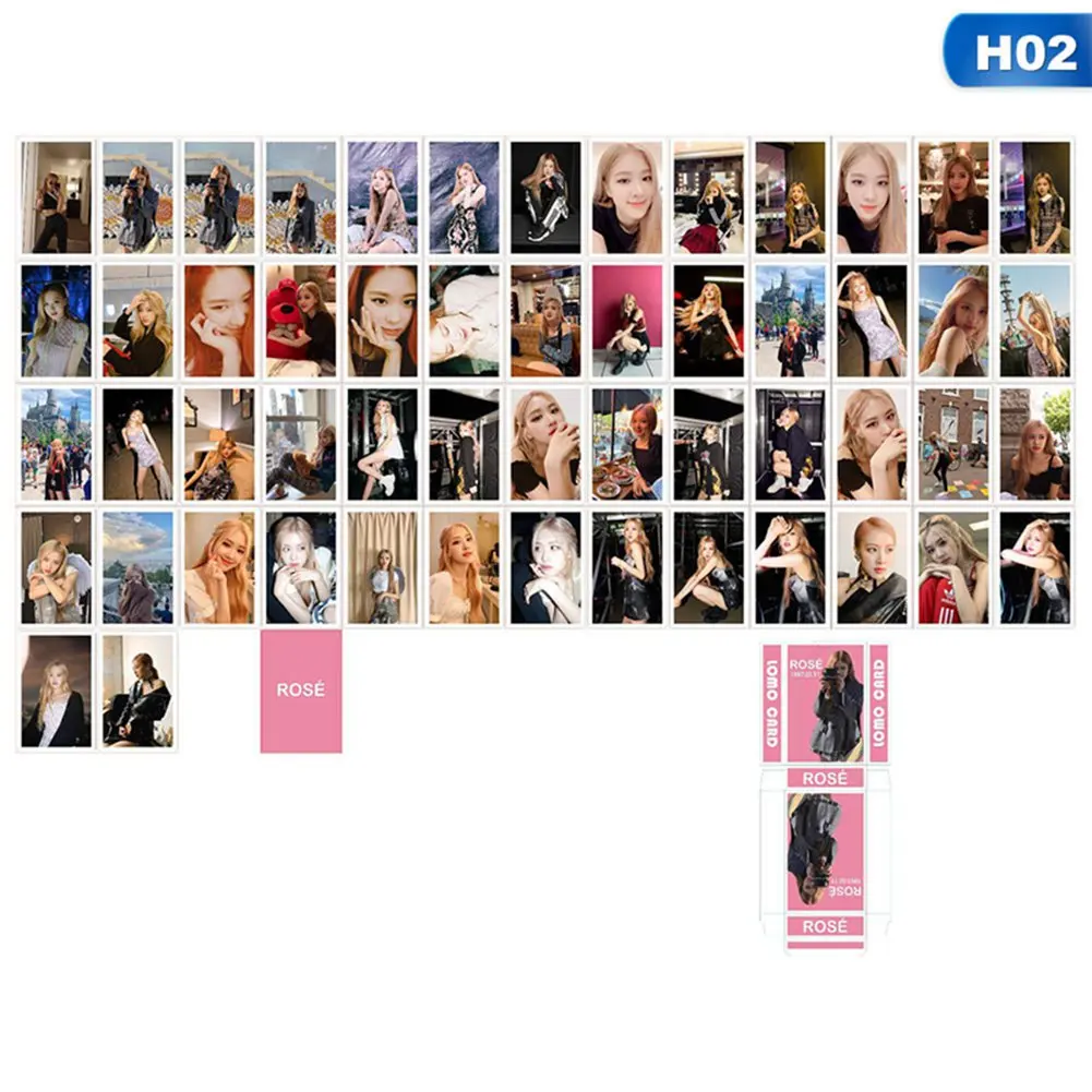 02 54 шт./компл. KPOP Blackpink LOMO карта Bangtan мальчики фотографии Открытка-приглашение картинки канцелярские принадлежности украшения подарки вентилятор - Цвет: 02