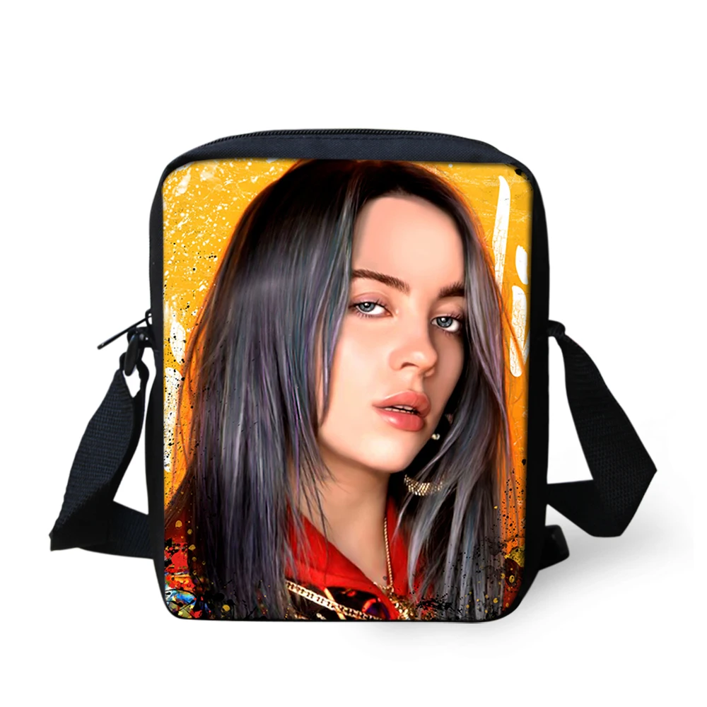 CDGX2035E Классная певица Billie Eilish 16 Дюймов школьная сумка на молнии 3 шт./компл. рюкзак для мальчика Девочка популярный черный рюкзак - Цвет: CDGX2035E