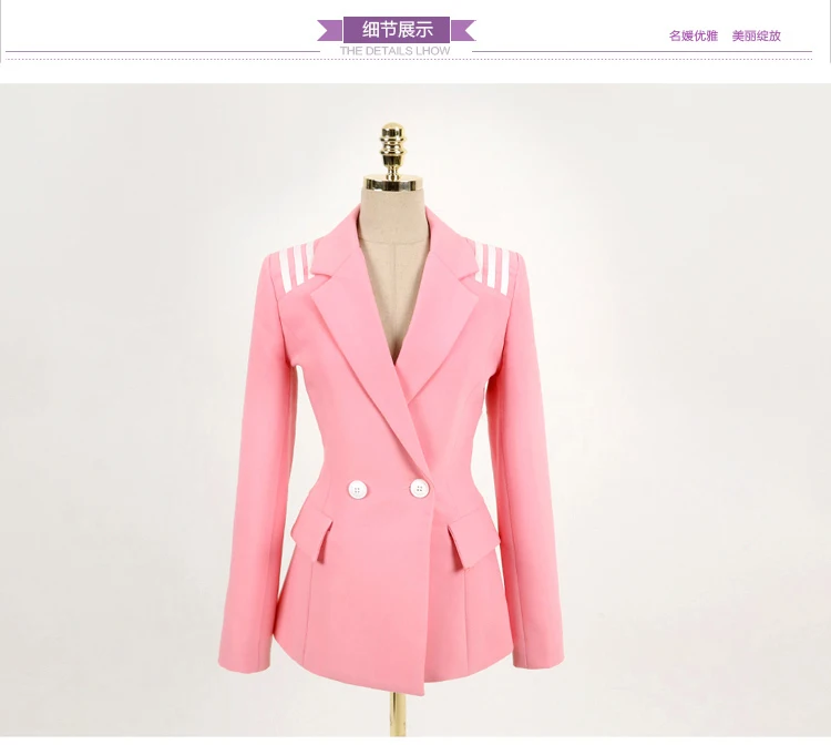 Elegant Blazer Pants Suits Women Streetwear Pink stripe Office Blazer Female Summer New Fashion Long Pants