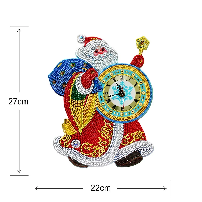 Christmas 5D DIY Full Drill Diamond Painting Santa Claus Clock Home Wall Hanging Ornament Navidad Decor - Цвет: Santa claus