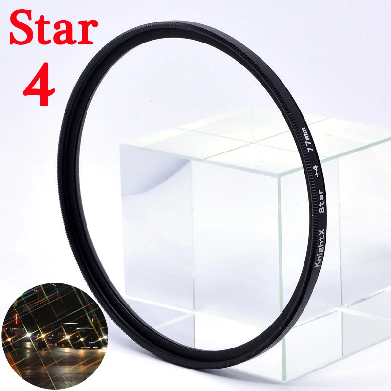 KnightX Star Line Star Filter 4 6 8 Piont Filtro Camera Filters 49 52 55 58 62 67 72 77mm For Canon Nikon Sony DSLR Camera uv filter,camera lens filter,photography filter,color filter