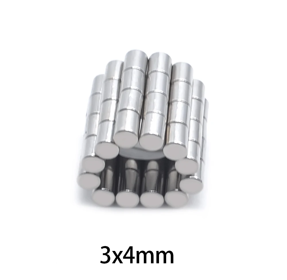 100/200 шт. диск 3x4 мм супер сильные Редкоземельные круглые неодимовые магниты 3x4 модели неодимовые neodimio imanes 3*4 мм