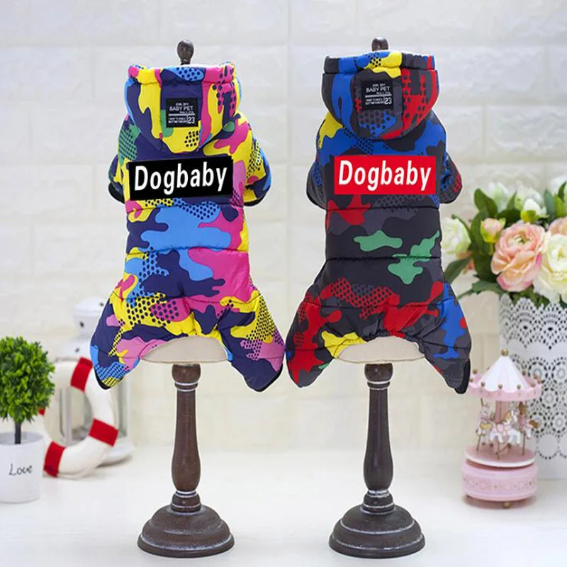 

Camouflage Winter Dogs Jumpsuit Pet Cat Warm Four-leg Coat For Small Medium Dog Bulldog Teddy Costume S M L XL XXL ropa perro