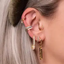 Уникальный дизайнерский зажим для бумаги, безопасные шпильки, модные элегантные женские ювелирные изделия, позолоченные нежные розовые cz серьги новое поступление