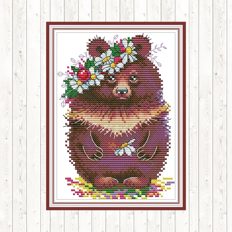 Вышивка крестом Bear рисунок с животными для рукоделия 14CT 11CT напечатанный на