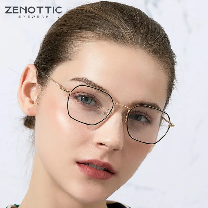 ZENOTTIC титановый сплав анти синий светильник очки оправа для мужчин неправильная