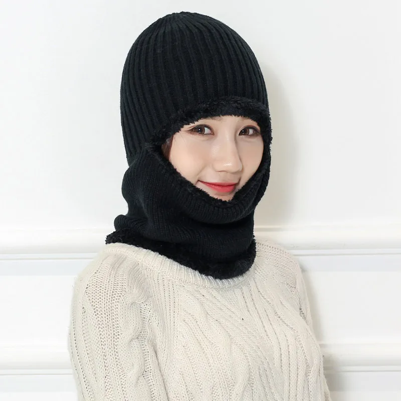 Зимние шапки для женщин и мужчин Skullies Beanies вязаная шерстяная шапка головные уборы, Балаклава шапка вязаная