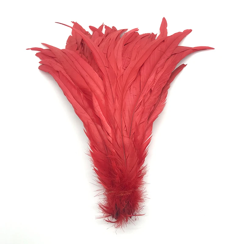 Childe plume 25-30 см 10-12 дюймов перья петуха или куриное перо для DIY - Цвет: Красный
