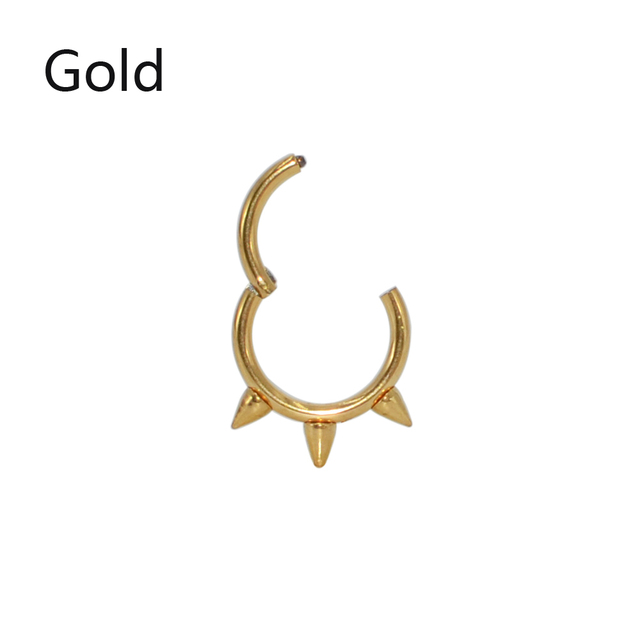 Cone Surgical Steel Septum Clicker Hoop Ring Nose Labret Ear Tragus Cartilage Daith Helix Earring Stud 16g Piercing Jewelry