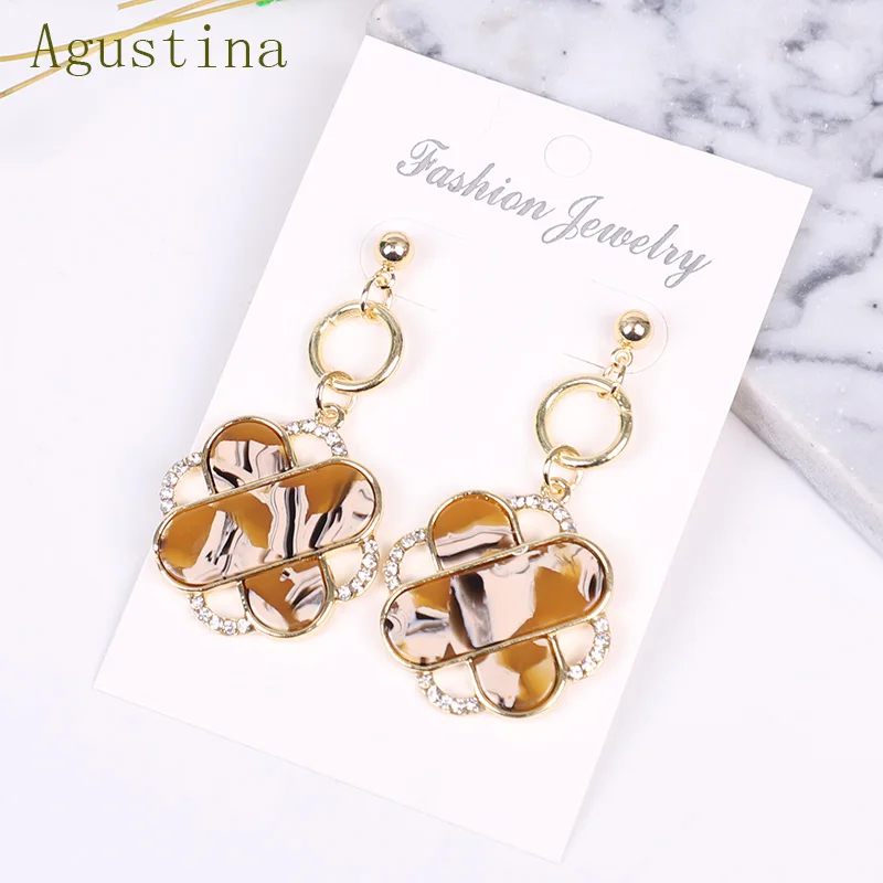 Bohemian Multicolor Acrylic Earrings Fashion Resin Drop Earrings for Women Geometric Earrings Statement Wedding Jewelry Gift
