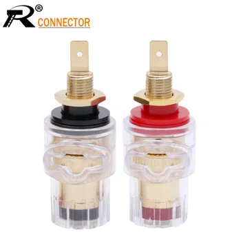 

2PCS New arrival binding post banana socket connector 4mm banana plug amplifier speaker terminals Non-magnetic banana connector
