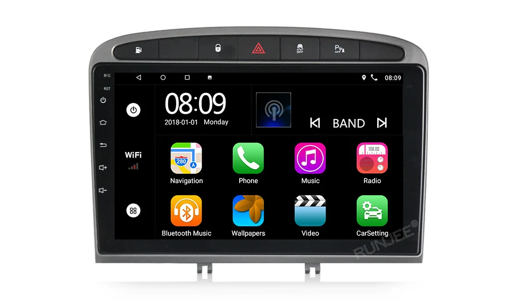 RUNJEE Android 9 автомобильный Радио мультимедийный плеер gps для 2010- для PEUGEOT 308 408 с радио Bluetooth Carplay