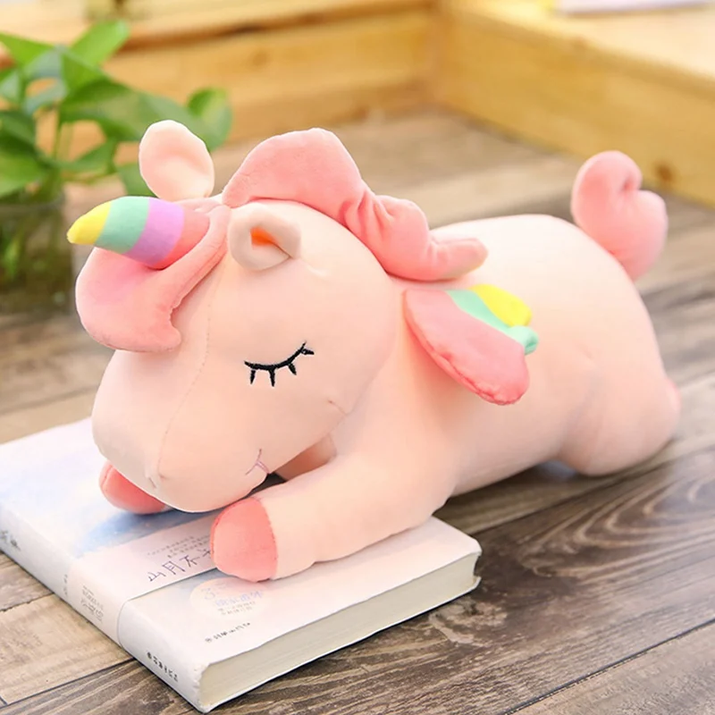 Kawaii Единорог, плюшевая игрушка, мягкая игрушка единорог, мягкие куклы 40 см, животные, лошадь, игрушки для детей, подушка для девочек, подарки на день рождения