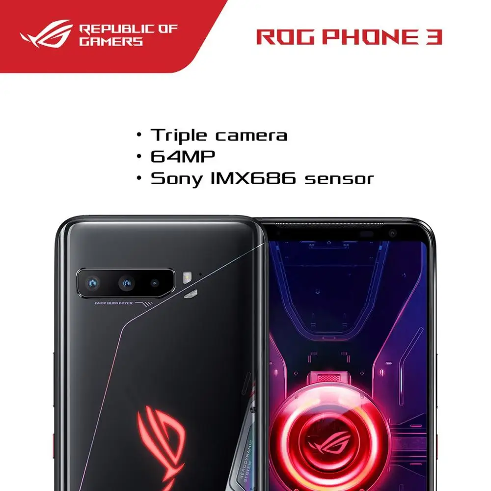 Global Version Asus Rog Phone 3 Zs661ks Gaming Phone 8gb Ram 128gb Rom  Snapdragon 865 Upgrade 5g Smartphone Ota Multilanguages - Mobile Phones -  AliExpress
