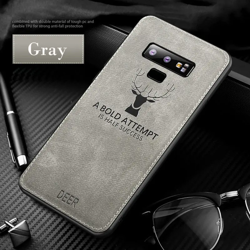 Чехол для samsung A7 A9 A6 A8 Plus, тонкий тканевый чехол с рисунком оленя, мягкий чехол для Galaxy Note 9, 8, S9, S8 Plus, S7 Edge