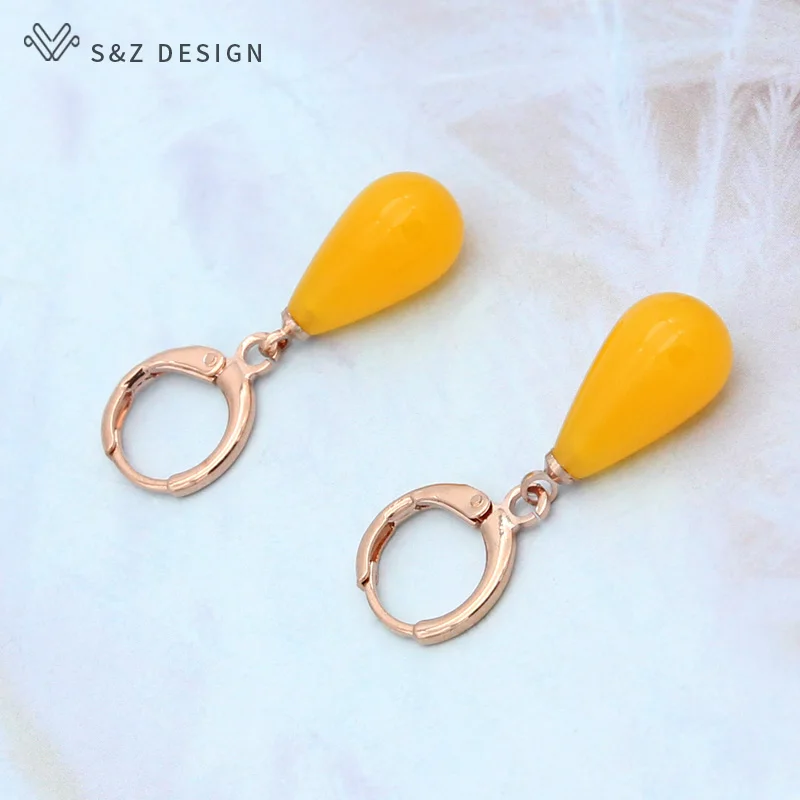 Серьги S & Z из розового золота 585 пробы в форме капли воды|Ювелирные наборы| |