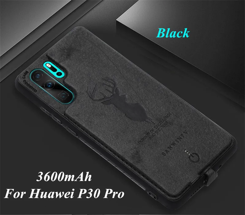 Расширенный контейнер для аккумуляторных батарей для huawei P30 портативный банк питания для huawei P30 Pro внешний аккумулятор зарядное устройство чехол 3600 мАч - Цвет: Black For P30 Pro