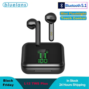 

L12 Bluetooth Earphones True Wireless Earphone 5.1 TWS in-Ear Earbuds Waterproof Mini Charging Case Stereo Sound Sport Earpiece