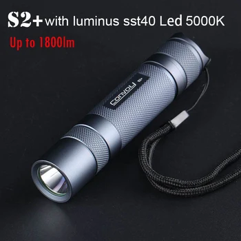

Powerful LED Flashlight Convoy S2+ SST40 5000K Lanterna LED Torch 4 Modes Lantern 1800lm Zaklamp Bicycle Camping Work Lamp
