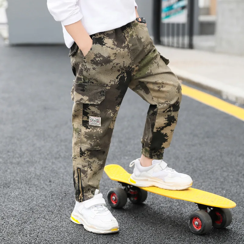 

Boys Trousers a Ready CHILDREN'S Pants 2019 New Style Korean-style Big Virgin Pure Cotton Camouflage Boys' Casual Pants