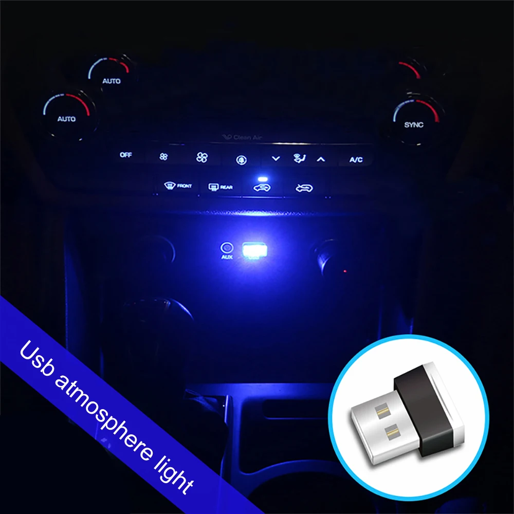 Мини USB светильник светодиодный модельный автомобильный окружающий светильник неоновый интерьерный светильник Автомобильные украшения(7 цветов на светильник
