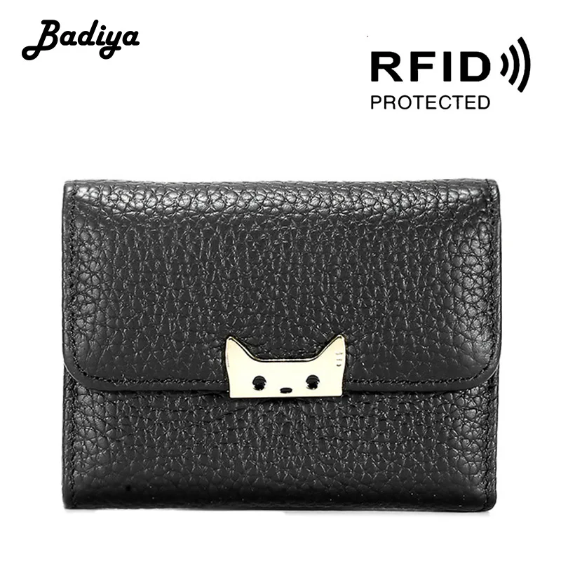 Короткие женские кошельки из натуральной кожи многофункциональный RFID Кошелек