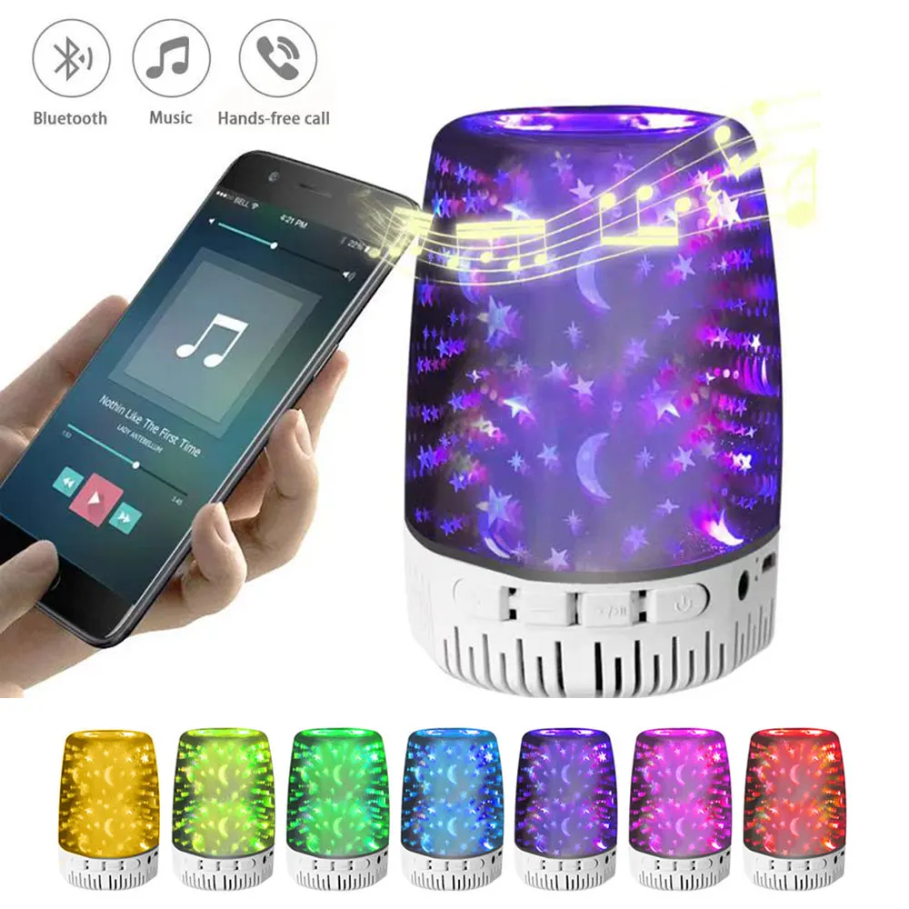 

3D glass Light Effect Bluetooth Speaker, Night Light Bluetooth With Speaker, Speaker For Party,Atmosphere Adjustment.