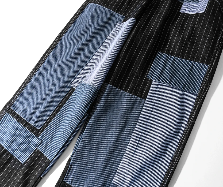 2XL плюс размер полосатые Лоскутные Длинные мужские штаны для бега Pantalones Hombre хип хоп брюки уличная Мужская s брюки