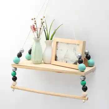 

Wooden Wall Hanging Tassels Decorative Shelves Home Bedroom Nordic Wall Hanging Shelf Decor Gifts Artic Home Decoration