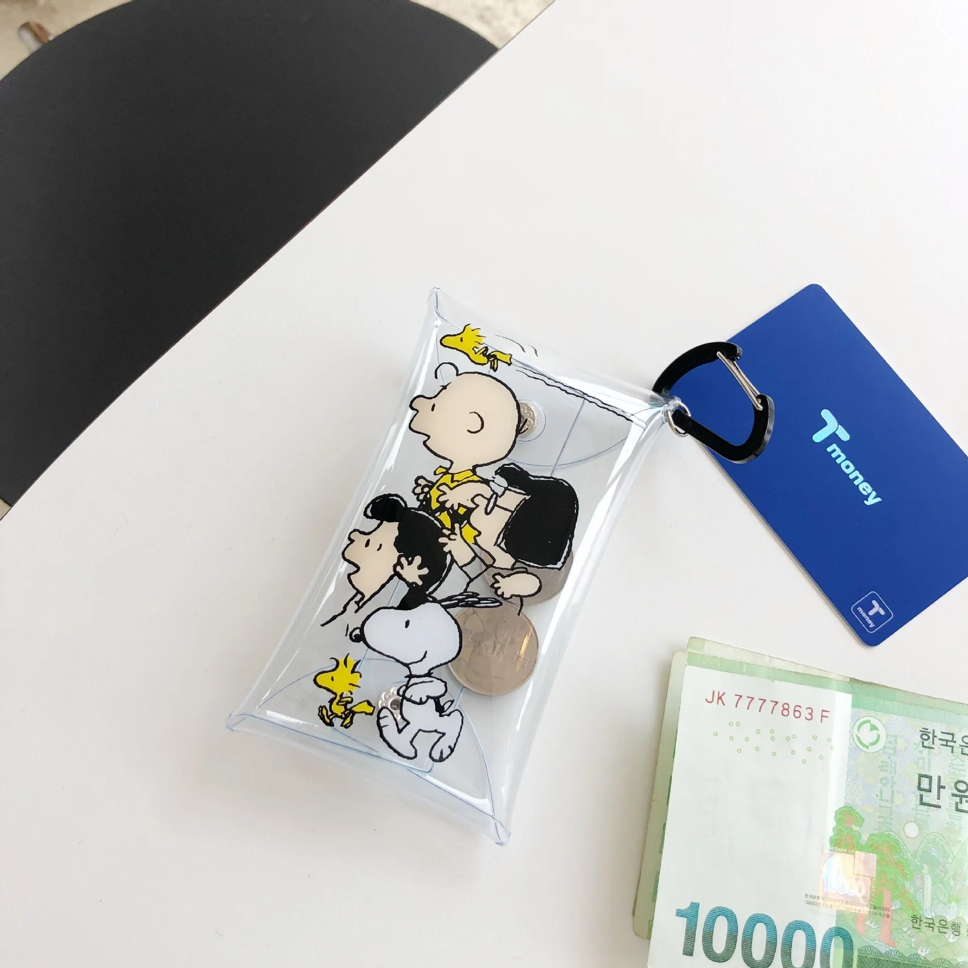 Snoopy Ins выслеживающий Горячая мультфильм Charlie прозрачный ПВХ маленький кавайный пенал карман сумка для хранения кошелек карта Упаковка обучающий инструмент для хранения