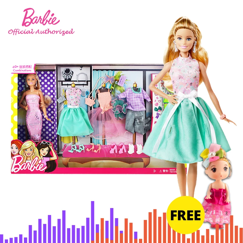 Бренд Barbie authorized DIY одежда Стиль наряжать детские игрушки для маленькой девочки Рождественский подарок Барби Boneca DVJ64