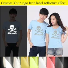 На Заказ золотой светоотражающий логотип с железной этикеткой на футболке толстовки термопереводные наклейки железные сумки для одежды отражающие пленочные нашивки