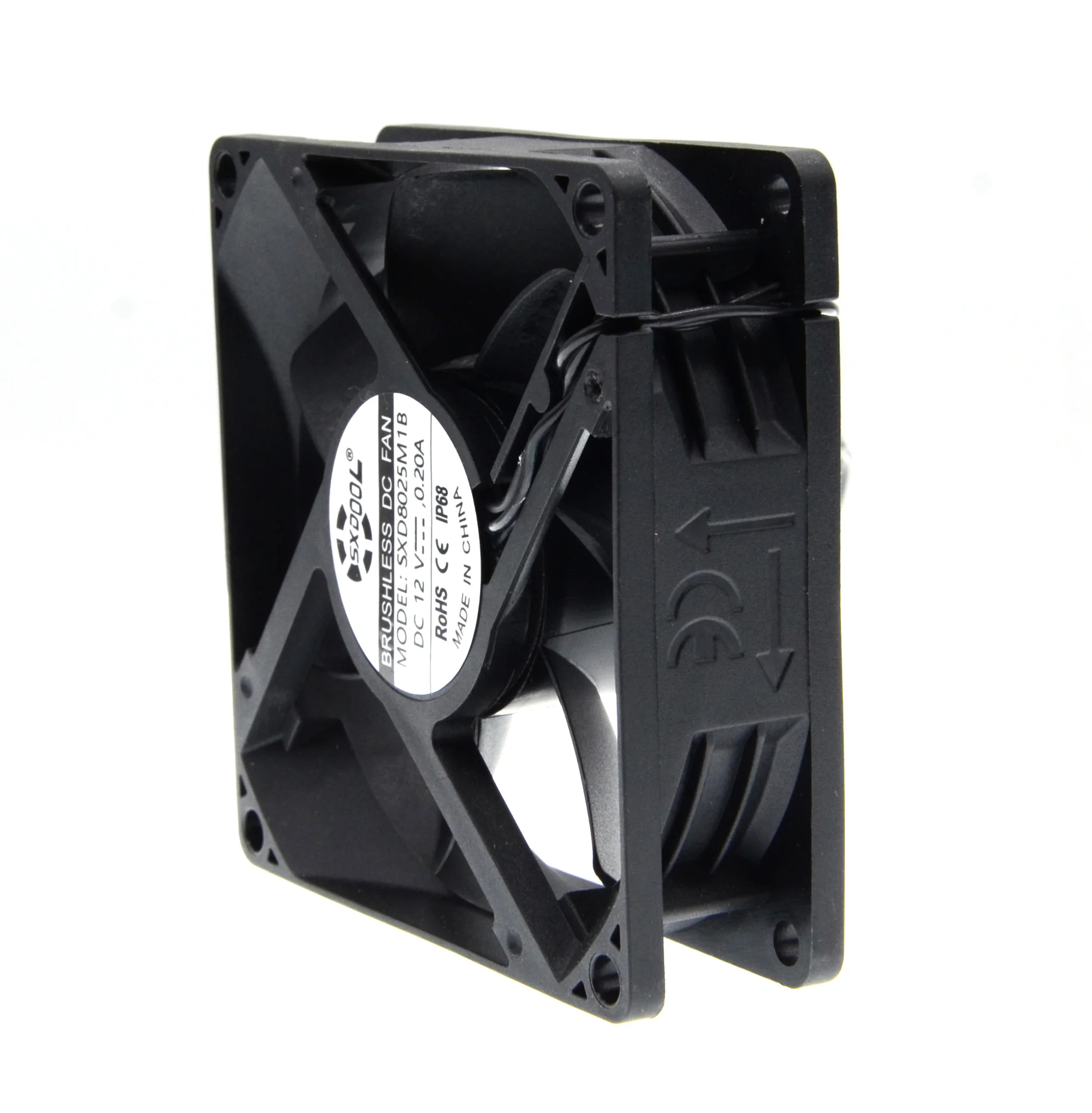 IP68 80mm 8cm 방수 방진 DC 12V 냉각 팬 80X80X25mm 듀얼 볼 베어링 3핀 PC 컴퓨터 섀시 PSU