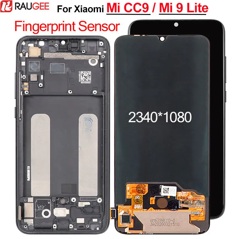 Датчик отпечатков пальцев дисплей для Xiaomi Mi CC9/ 9 Lite ЖК сенсорный экран Замена