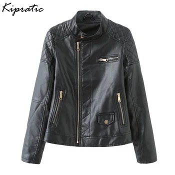 

New Women PU Leather Jacket Women's Faux Leather Jackets Spring Autumn Fashion Slim Ladies Motorcycle Clothing Coat Outwear