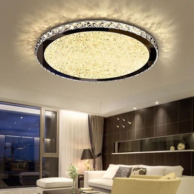 Crystal Modern LED Ceiling Lights For Living Room Bedroom Home Lighting Fixtures Remote Dimming Stainless Steel Ceiling Lamp