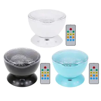 

USB Night Light Luminous Toys Romantic Ocean Wave Projector Night Light with Remote Control Music Player Speaker Christmas Gift