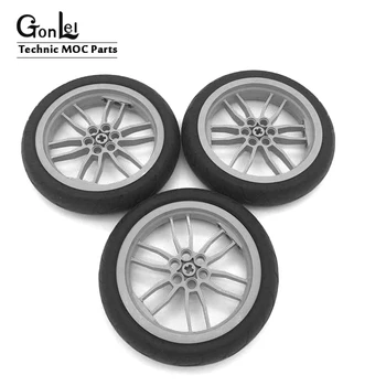 

2 Pcs/lot Technic Parts Mechanical Car tyre 94.2x22mm Tire + Wheel Hub No. 88516/88517 DIY Building blocks Children's Gift Toys